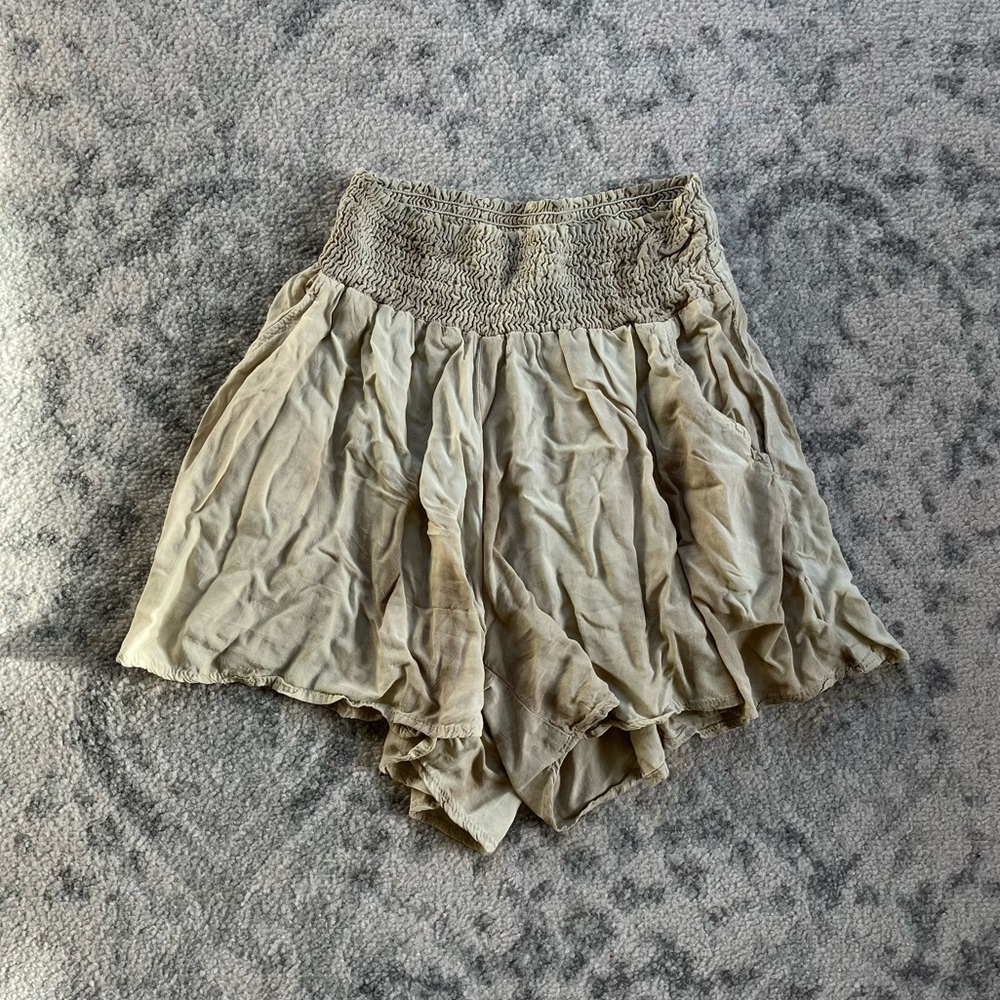 Flowy Skort with Washed out Tie-Dye